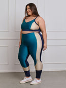 Conjunto Fitness Brilhoso Legging + Top S/bojo Plus Size
