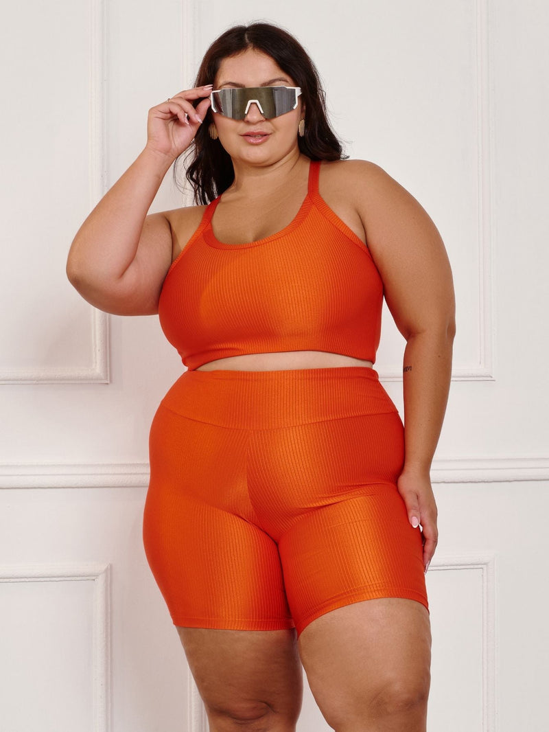 Conjunto Fitness Canelado Plus Size