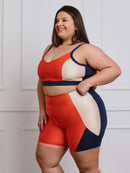Conjunto Fitness Brilhoso Bermuda + Top S/bojo Plus Size