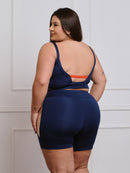 Conjunto Fitness Brilhoso Bermuda + Top S/bojo Plus Size
