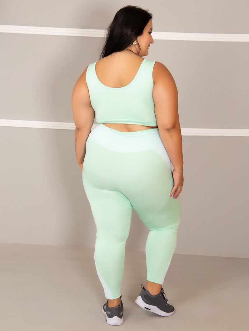 Conjunto Fitness Legging + Top S/bojo Plus Size