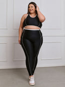 Conjunto Fitness Brilhoso Legging + Top S/bojo Plus Size