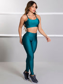 Conjunto Brilhoso (Calça + Top C/Bojo)