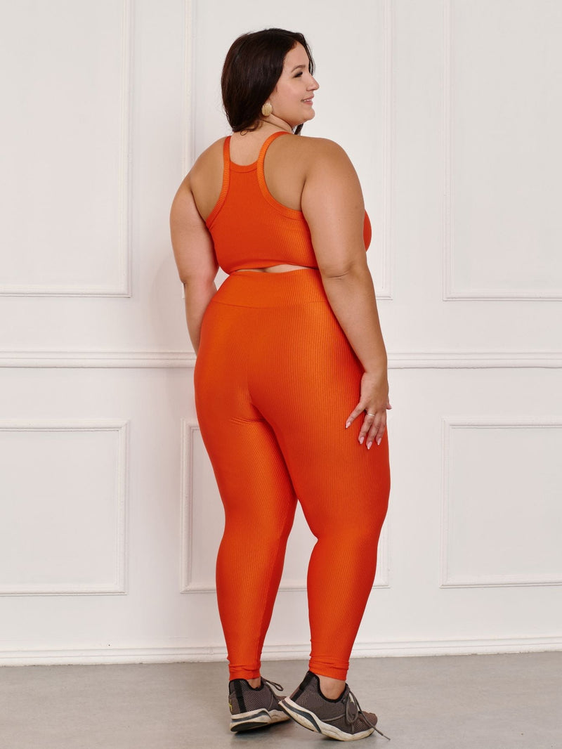 Conjunto Fitness Canelado Plus Size