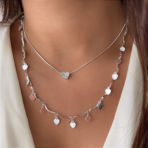 MIX DE COLARES JOANA FOLHEADO A PRATA⭐️