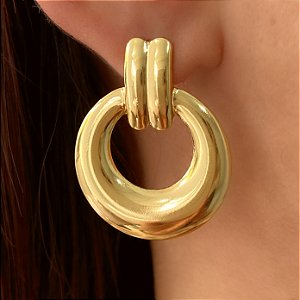 COLAR FITA FINA CÍRCULO ZIRCÔNIAS DOURADO AÇO 316L⭐️