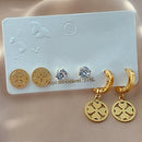 BRINCO ARGOLA PINGENTE TREVO DOURADO AÇO 316L⭐️