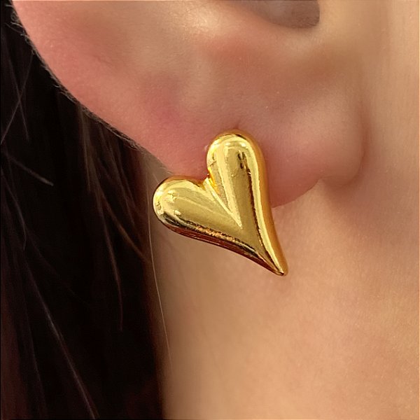 BRINCO CORAÇÃO LISO P DOURADO AÇO 316L⭐️