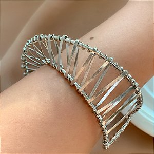 PULSEIRA / BRACELETE FIOS ONDULADOS ESTREITOS BIJU