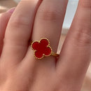 BRINCO ARGOLINHA PINGENTE TREVO RESINADO DOURADO AÇO 316L⭐️