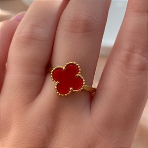 BRINCO ARGOLINHA PINGENTE TREVO RESINADO DOURADO AÇO 316L⭐️