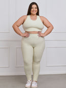 Conjunto Canelado Fitness Plus Size calça + top