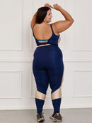 Conjunto Fitness Brilhoso Legging + Top S/bojo Plus Size