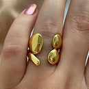 ANEL ALIANÇA GROSSA BOLEADA DOURADO AÇO 316L⭐️