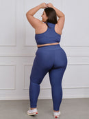 Conjunto Canelado Fitness Plus Size calça + top