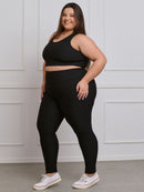Conjunto Canelado Fitness Plus Size calça + top