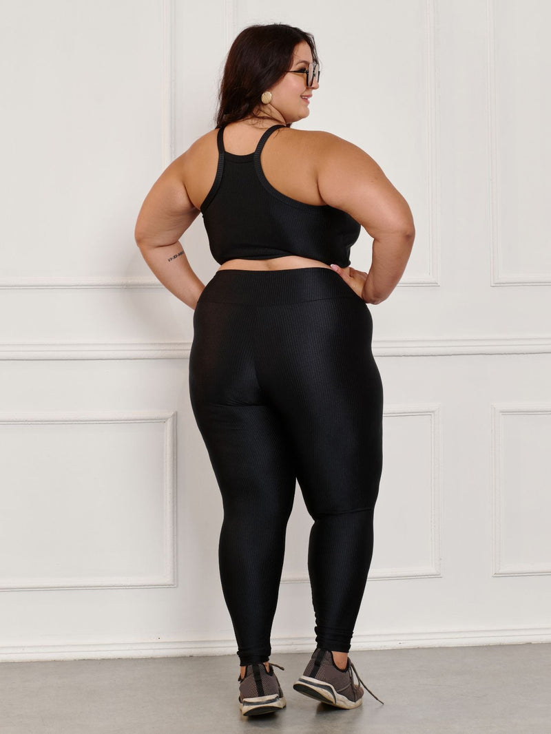 Conjunto Fitness Canelado Plus Size