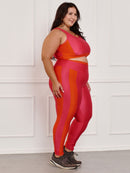 Conjunto Fitness Brilhoso Legging + Top S/bojo Plus Size