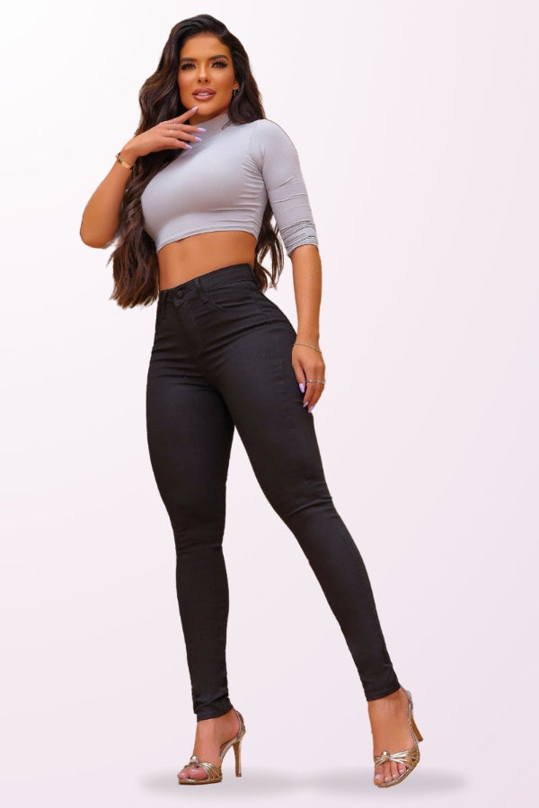 Calça Jeans Modeladora Preta Que Não Desbota
