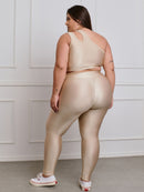 Conjunto Fitness Brilhoso Legging + Top S/bojo Plus Size