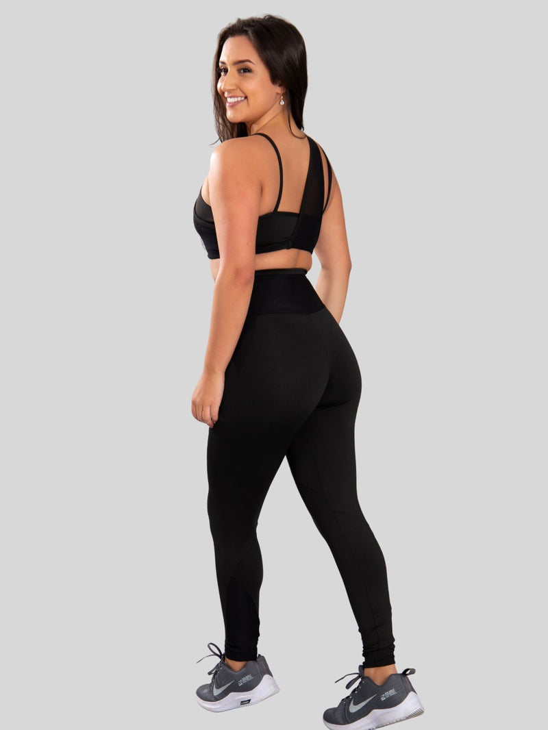 Conjunto fitness Detalhe em Tule (calça+top)