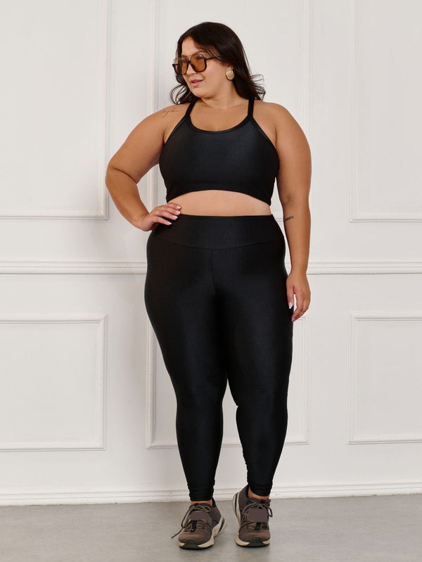 Conjunto Fitness Canelado Plus Size