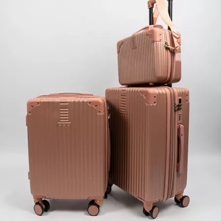 Kit com 2 Malas de Bordo + Frasqueira – Padrão ANAC | Cadeado Numérico | Rodinhas 360°