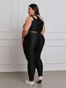 Conjunto Fitness Brilhoso Legging + Top S/bojo Plus Size
