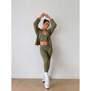 Conjunto Fitness 3 peças | Top+Jaqueta+Legging