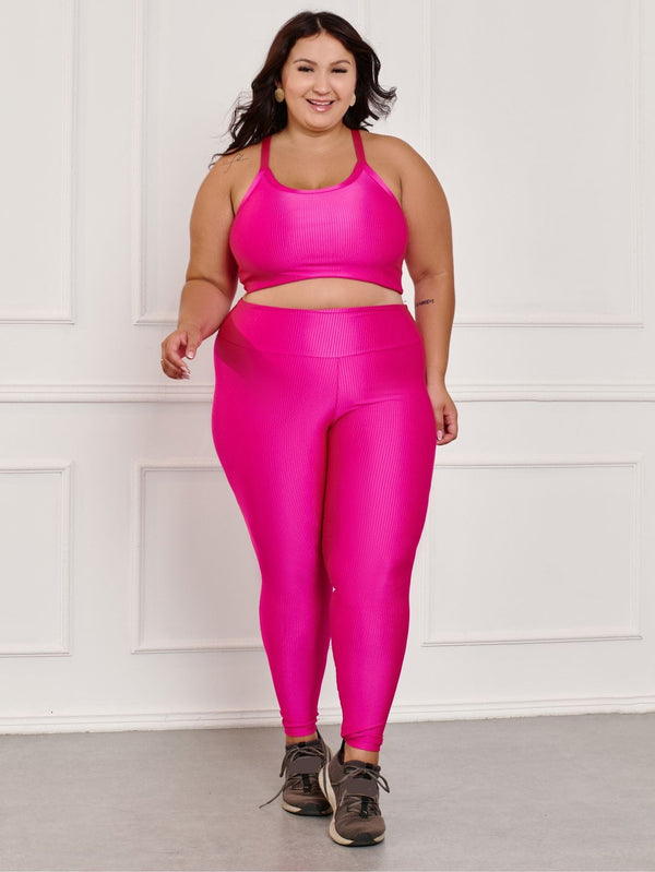 Conjunto Fitness Canelado Plus Size