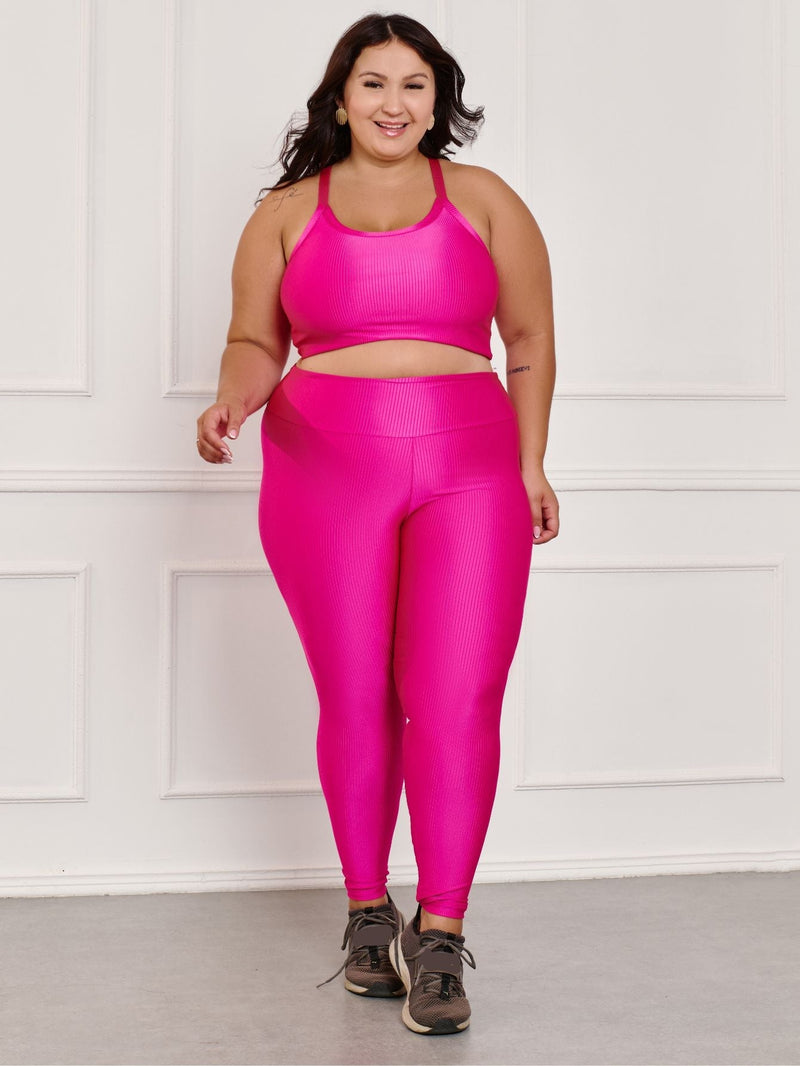Conjunto Fitness Canelado Plus Size