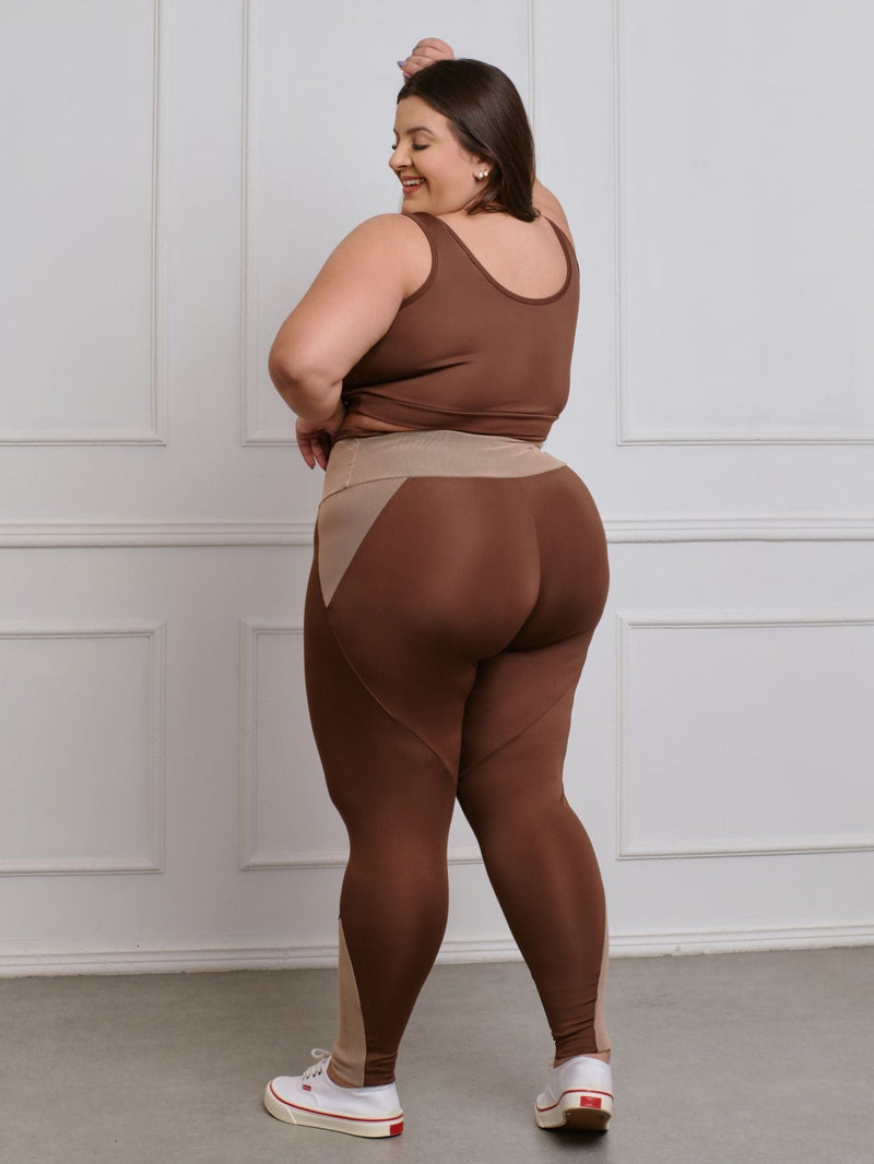 Conjunto Fitness Legging + Top S/bojo Plus Size