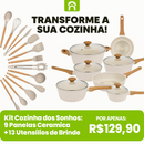 Kit Cozinha dos Sonhos: 9 Panelas Ceramica + 13 Utensílios de Brinde