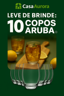 Kit 15 Potes Herméticos de Vidro + 10 Copos de Vidro Aruba de Brinde