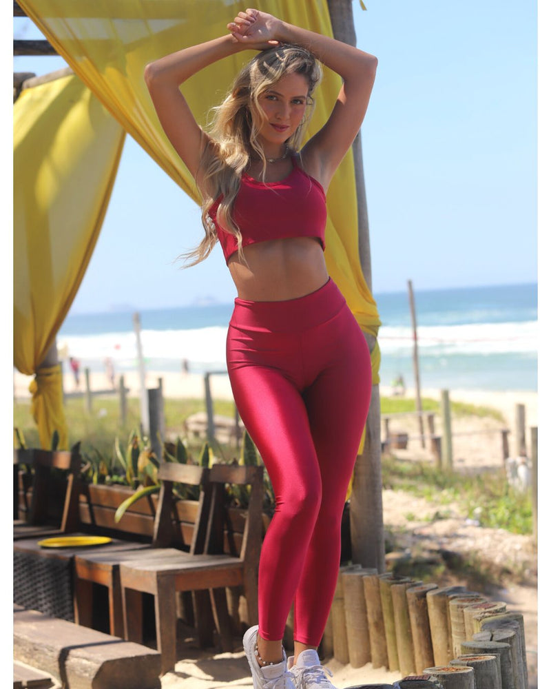 Conjunto Brilhoso (Calça + Top C/Bojo)