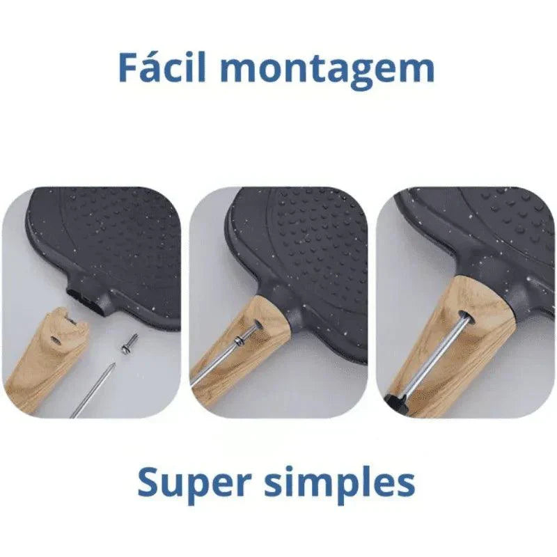 Frigideira 3 em 1 Antiaderente — Alta Resistência, Não Risca, Cozinha Sem Óleo e Fácil de Limpar Zeliv