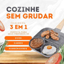 Frigideira 3 em 1 Antiaderente — Alta Resistência, Não Risca, Cozinha Sem Óleo e Fácil de Limpar Zeliv