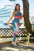 Conjunto Detalhe Colorido (Calça + Top C/Bojo)