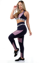 Conjunto Calça Legging Detalhe + Top Elástico
