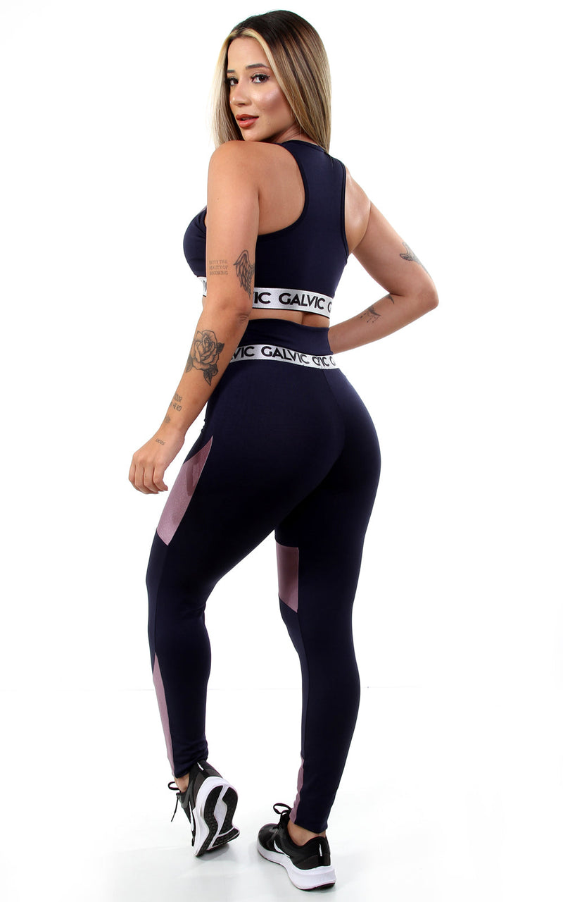 Kit 2 Conjuntos Calça Legging Detalhe + Top Elástico