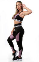 Kit 2 Conjuntos Calça Legging Detalhe + Top Elástico