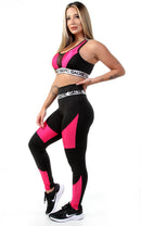 Kit 2 Conjuntos Calça Legging Detalhe + Top Elástico