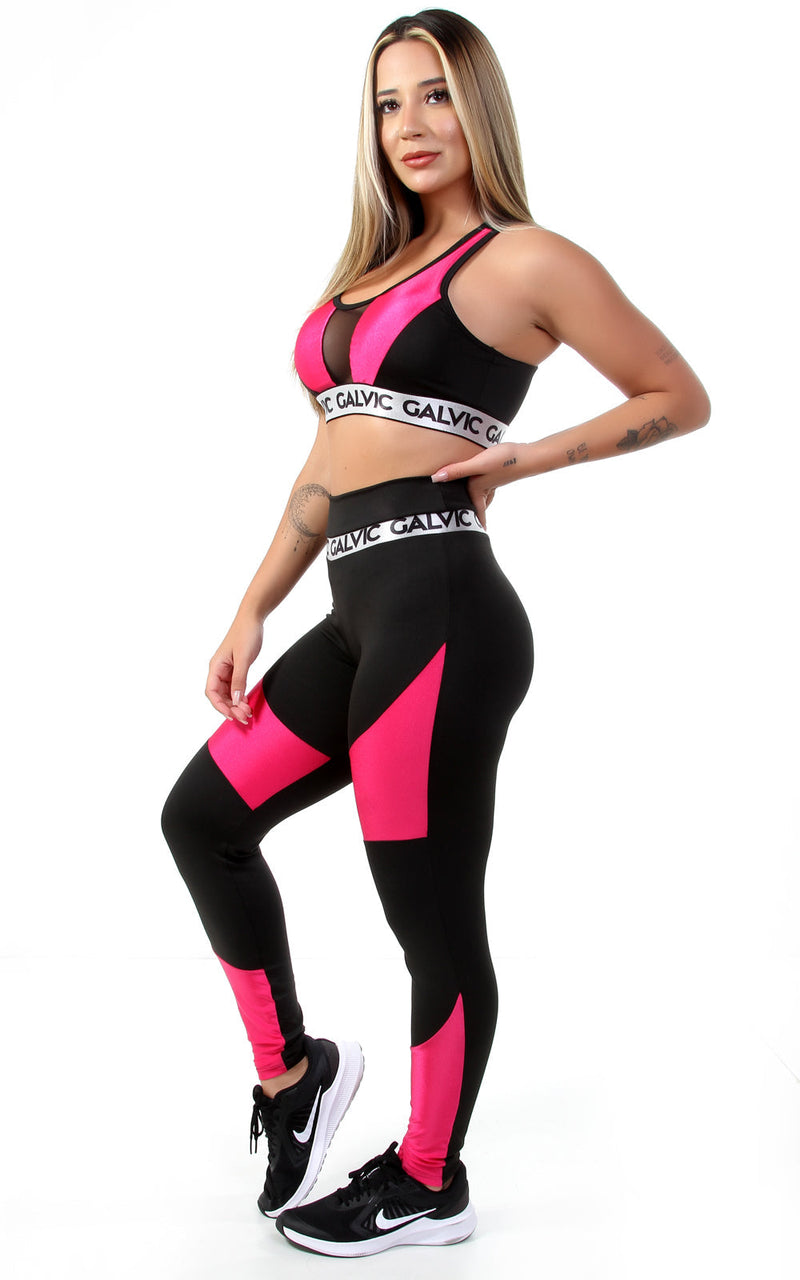 Kit 2 Conjuntos Calça Legging Detalhe + Top Elástico