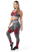 Kit 2 Conjuntos Calça Legging Detalhe + Top Elástico