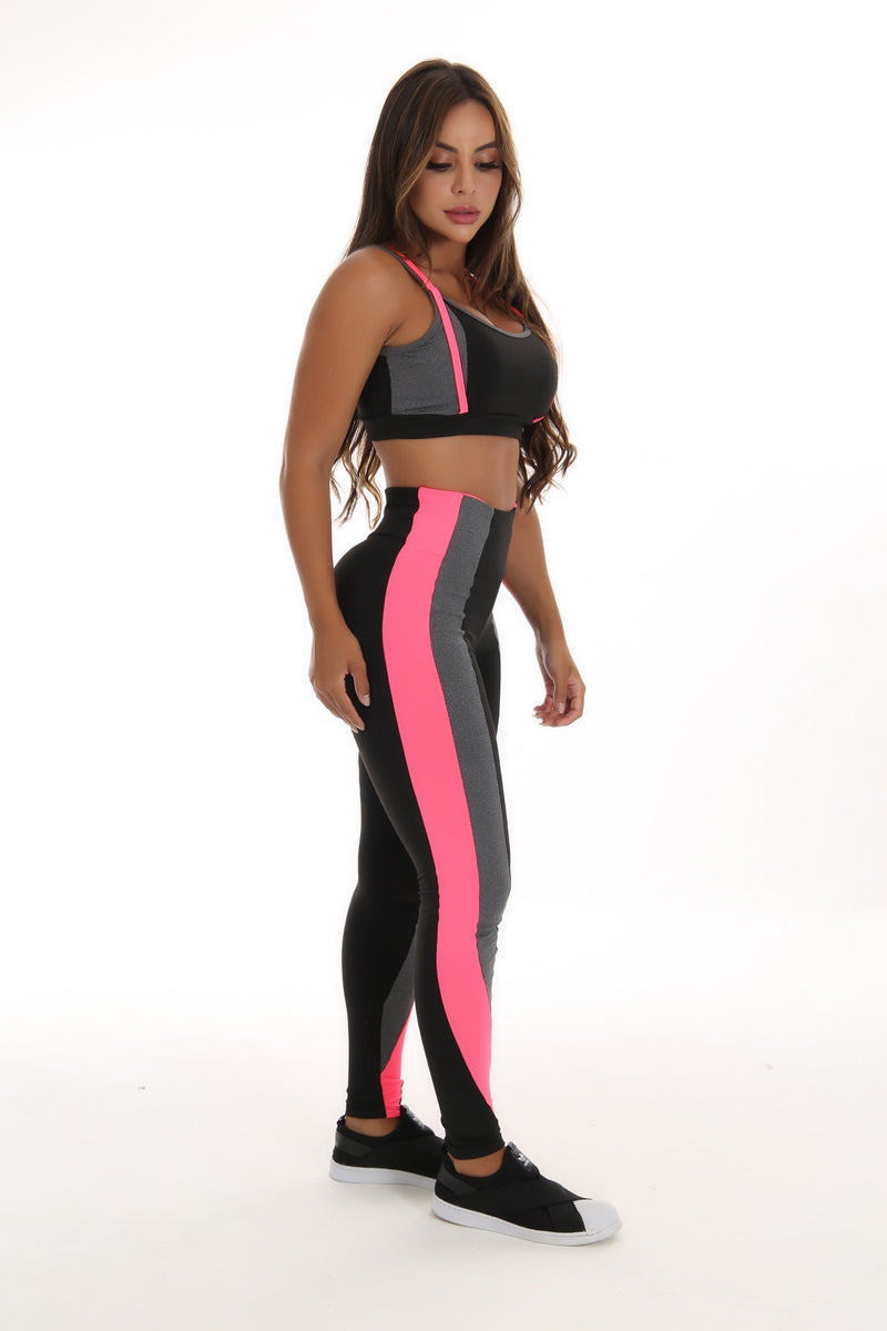 Conjunto Detalhe Em Neon (Calça + Top C/Bojo)