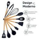 Kit Completo 12 Utensílios de Cozinha — Silicone Premium, Não Risca Panelas e Resiste a Altas Temperaturas