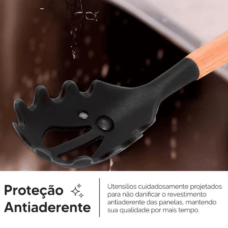 Kit Completo 12 Utensílios de Cozinha — Silicone Premium, Não Risca Panelas e Resiste a Altas Temperaturas