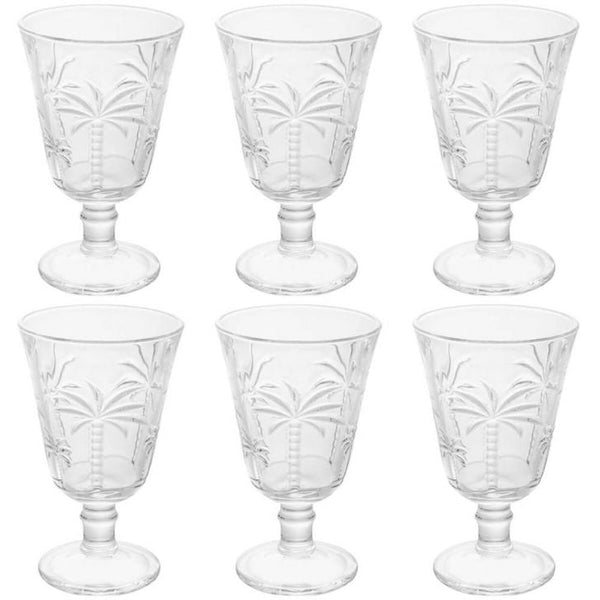 Conjunto Jogo 6 Taças de Vidro para Água Suco 240ml Desenhad