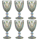 Jogo 6 Taças de Vidro 325ml Diamond Rainbow Metalizada Lyor