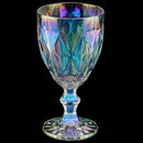 Jogo 6 Taças de Vidro 325ml Diamond Rainbow Metalizada Lyor